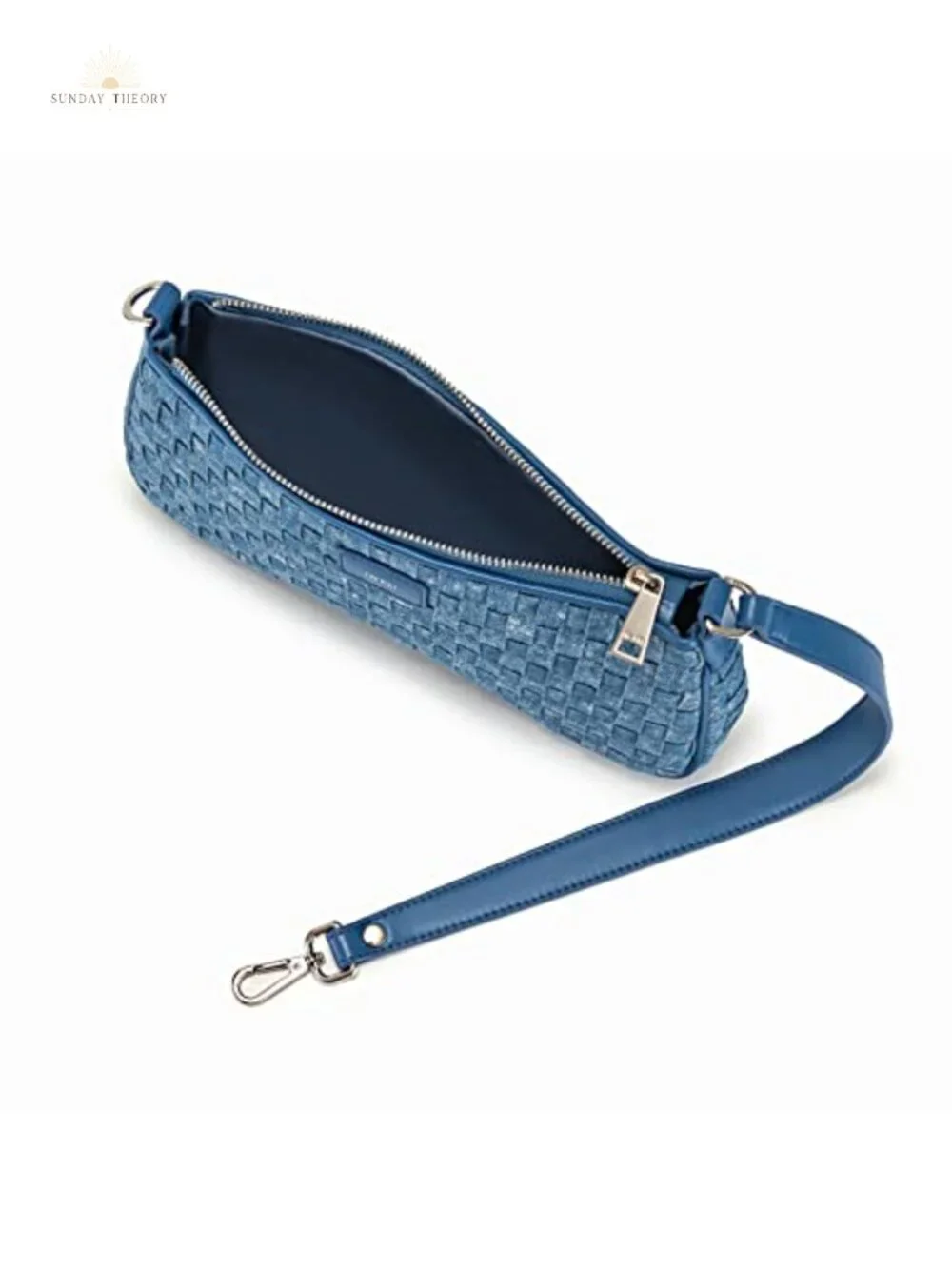Vegan Leather/Fabric Satchel Handbag Zip Closure Fixed Handle